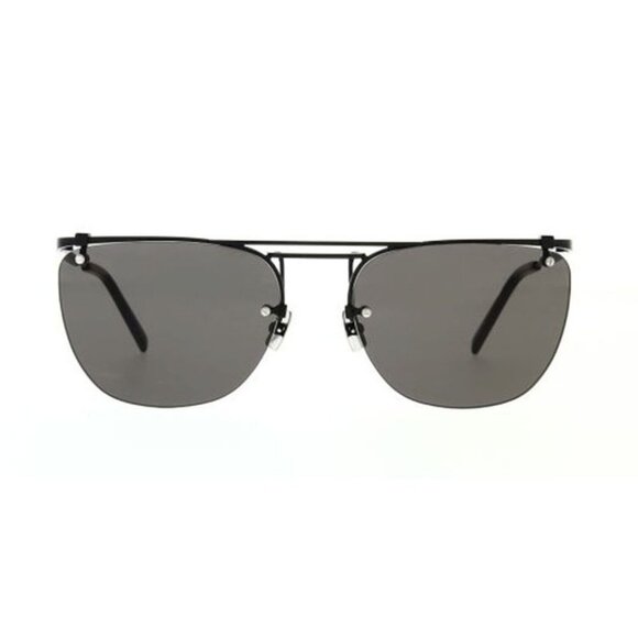 NEW SL600 001 SAINT LAURENT SUNGLASSES UNISEX BLACK ROUND EYEWEAR - Picture 2 of 6